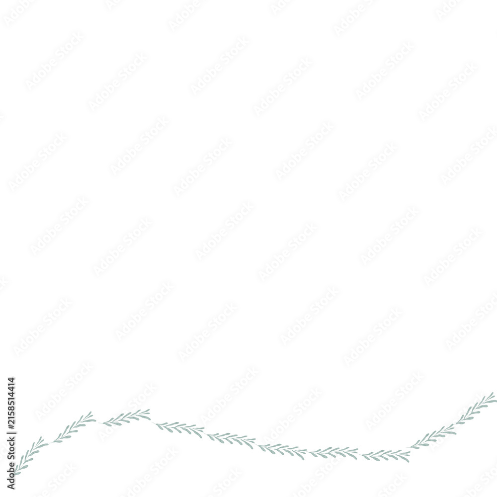 Fototapeta premium Minimalist botanical border design with delicate leaf pattern
