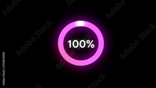 Glowing neon circular loader animation with vibrant digital energy, suitable for gaming, futuristic technology, cyber interfaces, and creative media