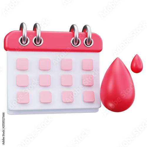 Menstruation Period Calendar 3D Illustrations