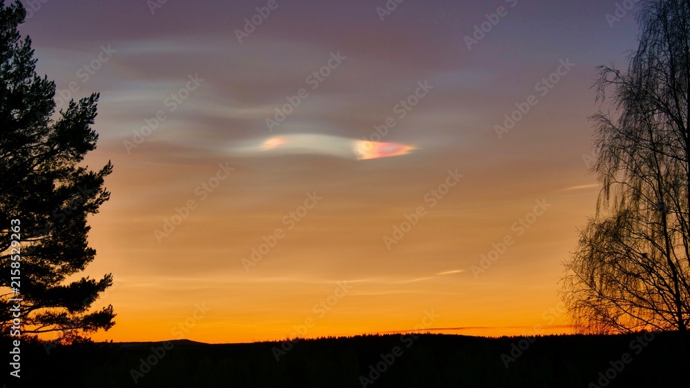 Fototapeta premium atmospheric sky in Lulea, Swedish Lapland