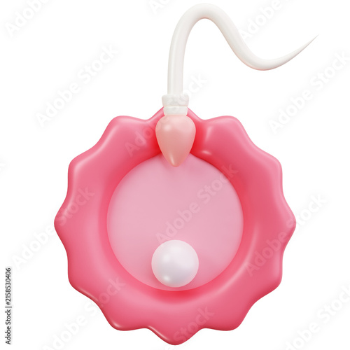 Konstfotografi Sperm Fertilizing Ovum 3D Illustrations