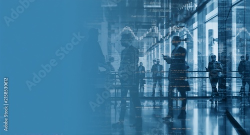 investment fund managers concept as Role play coordinator stands in silent space orchestrating asset pools balancing returns amid stillness in  Photo Stock  Concept  and empty space on the left side