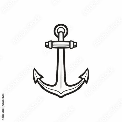 Classic Ship Anchor Icon Outline Vector