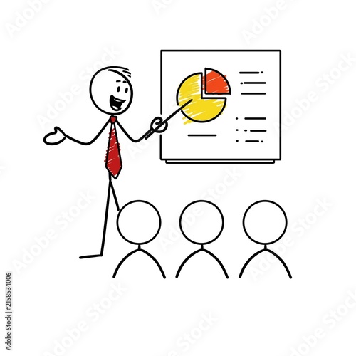 Someone is giving a presentation to the team with a graph on the board.