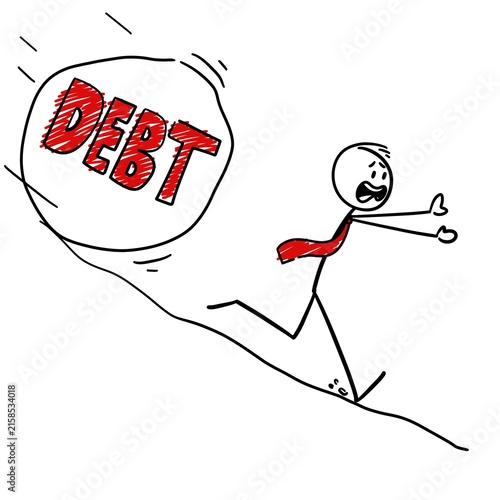 A worker runs behind a large, rolling boulder bearing the word 