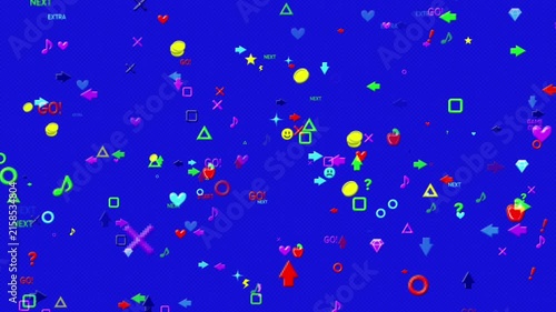 ドット絵のアイコンのポップなゲームの世界　ランダム　ループ