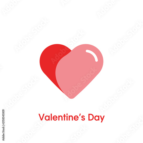 Simple Red and Pink Valentine Logo Icon