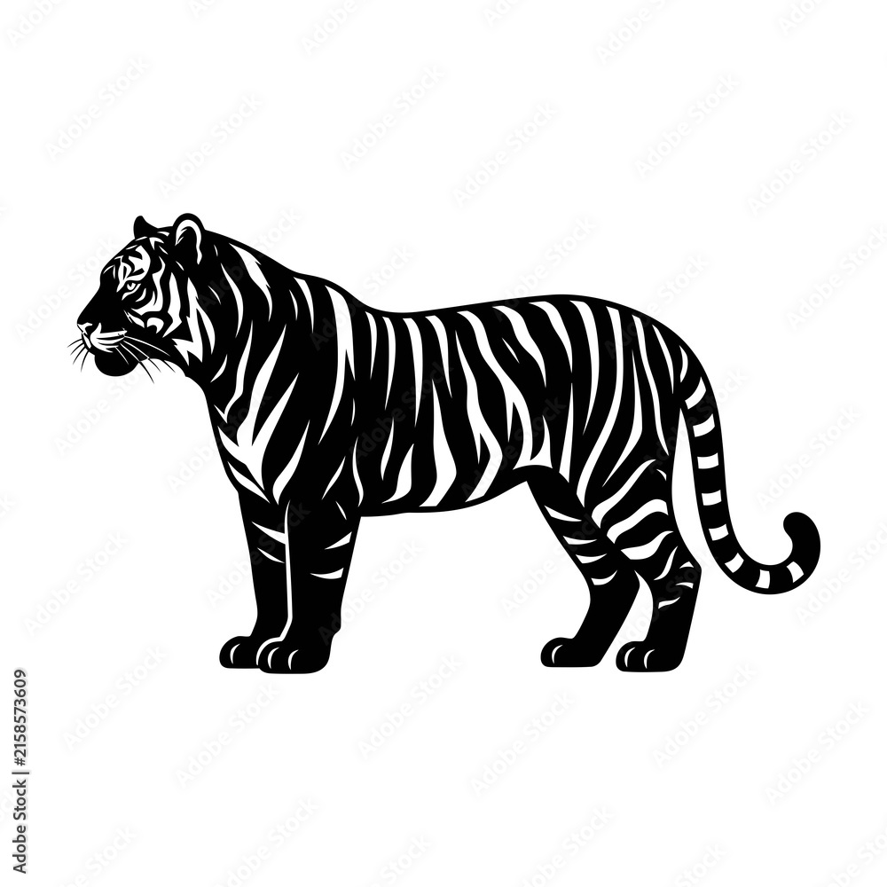 Fototapeta premium Monochrome tiger stripes pattern seamless texture design for print and surface