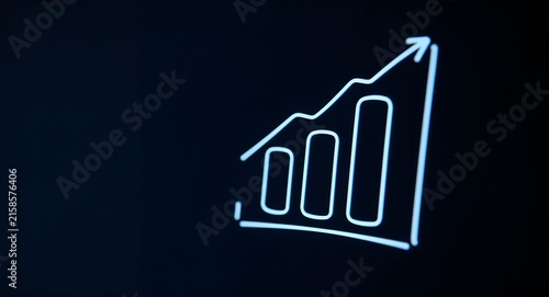 Photo realistic as Doodle line icon of a bar chart - A doodle line icon of a bar chart symbolizing data performance and business metrics perfect for analytical and business report with copy space.