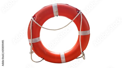 Canvas Print Safety buoy isolated on white background