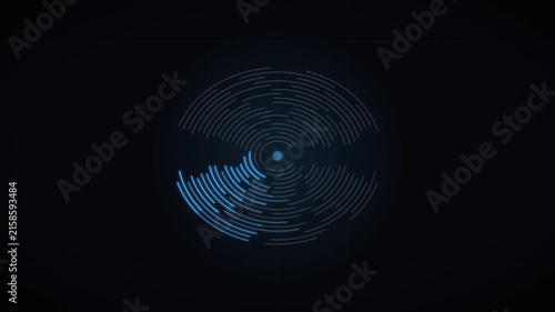 Chrome fingerprint ridges glow with a traveling blue wave