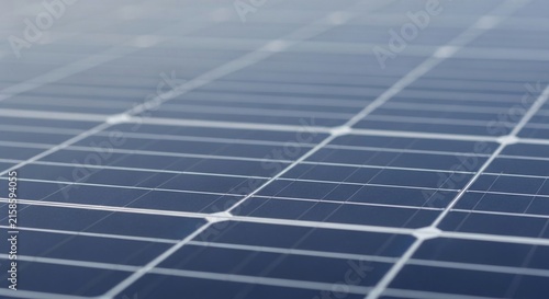 Close-up macro photograph of a shimmering solar panel surface, showcasing the intricate grid pattern for clean energy generation.