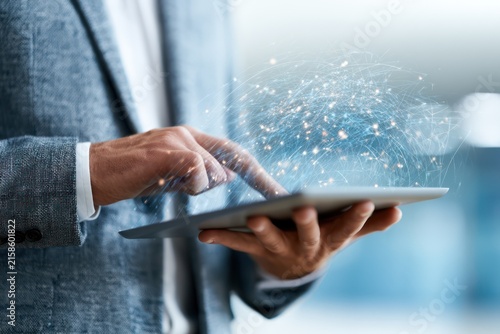 Seamless internet connection concept on tablet