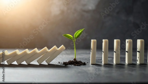 Business growth concept with green sprout.