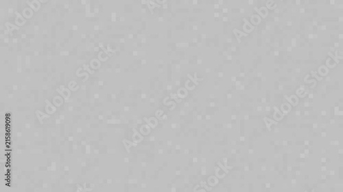 Seamless looping motion graphic of faint white and light gray blocks flickering at random across a pale gray grid, forming a soft low contrast texture.