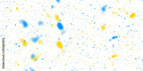 Falling confetti creates a dynamic and celebratory atmosphere. Featuring blue. Yellow. And white particles scattering across a transparent background
