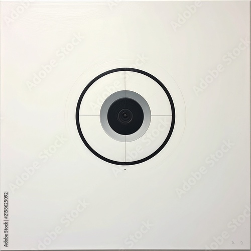 Minimalist Circular Target Design on Light Background.
