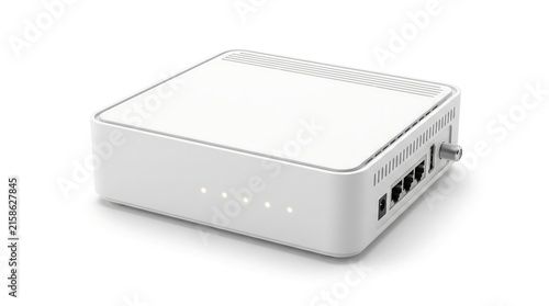 Obraz na płótnie White wireless internet router isolated on white background.
