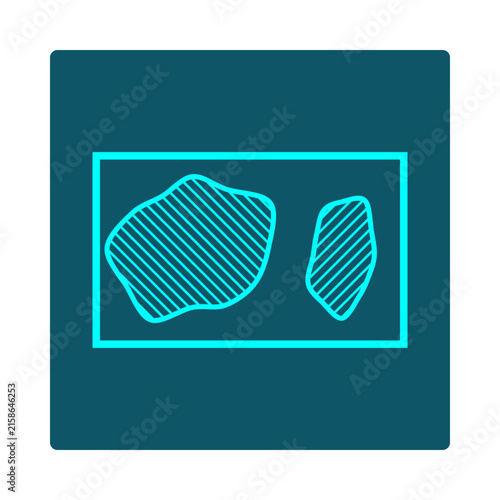 Cuadro en lienzo Mutually Exclusive Events icon: two separate, differently sized regions in one b