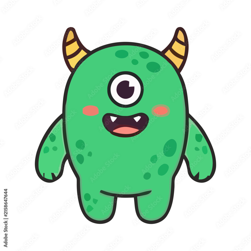 Fototapeta premium cute cartoon monster characters colorful funny creatures kids illustration vector set adorable fantasy mascots playful spooky halloween design collection