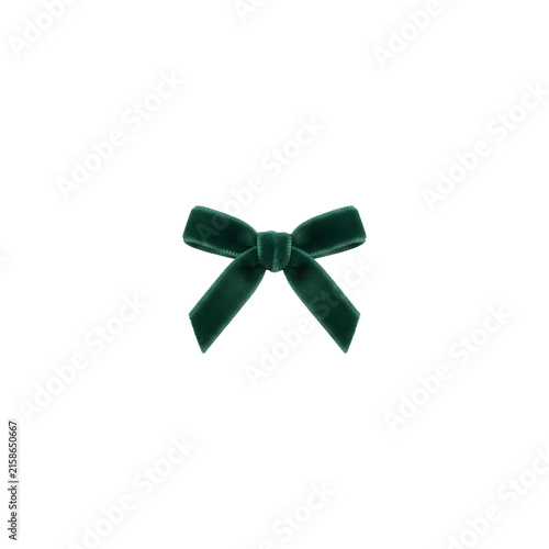Green velvet bow for christmas gift decoration