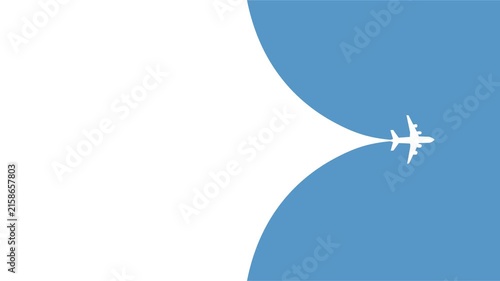 Plane movement from left to right transition animation isolated on white background