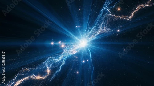 Blue Plasma Explosion with Electric Arcs 4K