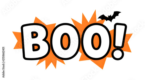 Halloween ghost boo surprise text with spooky explosion effects for festive designs.