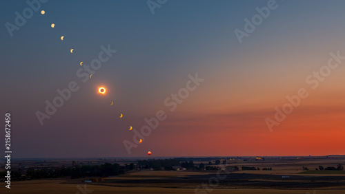 Cuadro en lienzo Landscape During the August 12, 2026 Solar Eclipse – Eclipse Phases and Darkness