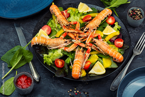 Langoustine Salad with Greens and Vegetables