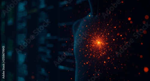 Researcher probes data research grid subtle codes spark chest eases mild current merges nodes stable reasoning ignites - Bent figure near research lattice faint pulses highlight concept visual.