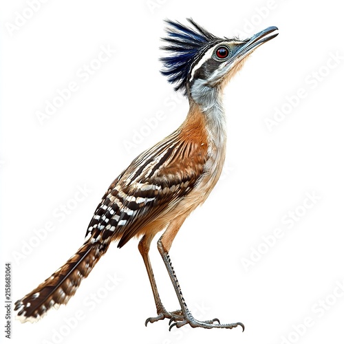 Photo of Colorful Greater Roadrunner Isolated on white background