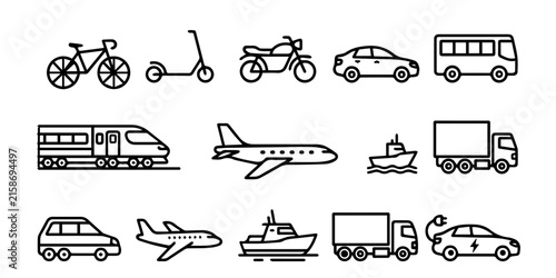 Travel Essentials Icon Set – Minimal Hand Drawn Vector Collection