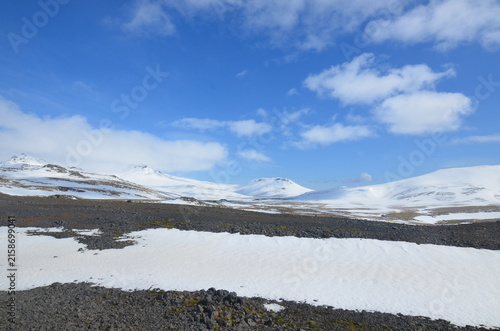 Beautiful Ice capped mountains in western Iceland