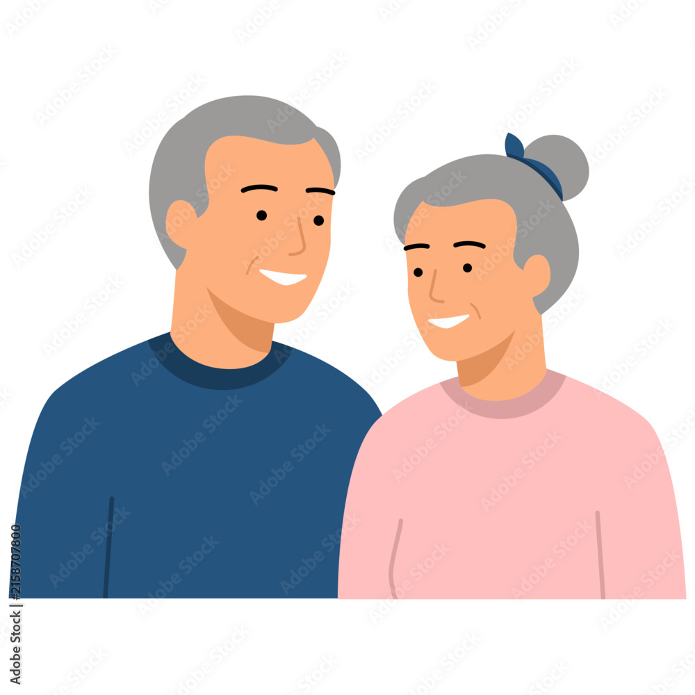 Obraz premium hand drawn grand parent illustration