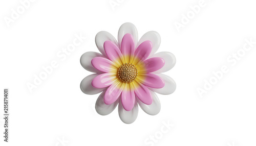 Pink and White Daisy Flower Isolated Transparent Background