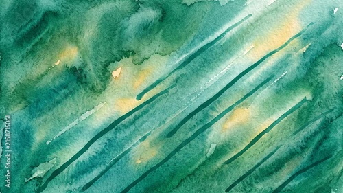 Green Watercolor Paint Strokes Animating Across Textured Paper Background