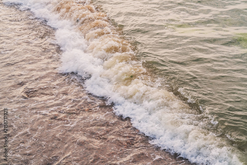 The natural beauty of reefs, beaches, and waves along the coast of Qingdao, China