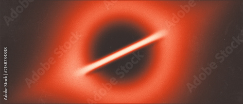 Bild auf Leinwand Abstract Crimson Red Black Hole with Glowing Accretion Disk Deep Space Visual