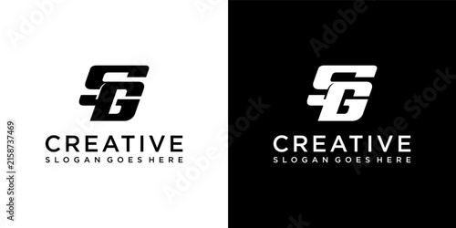 SG or GS initial letter logo design vector.