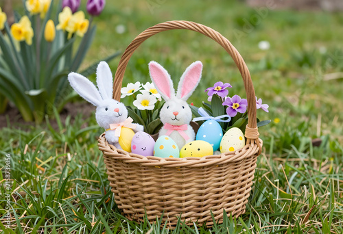 Wicker basket with two plus...