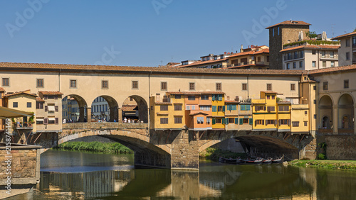 Фотография Vintage Photograph of Ponte Vecchio Bridge in Warm Yellow Tones, Florence Italy