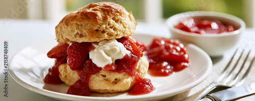 Strawberry scone closeup