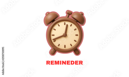 Obraz na płótnie Chocolate alarm clock sticker with hands pointing to ten o clock 3d rendering