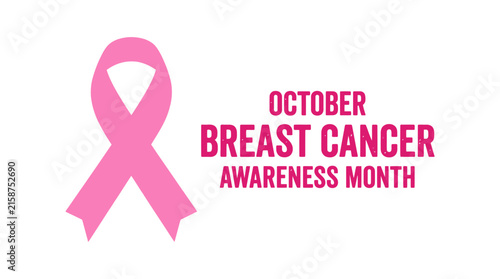 A pink ribbon symbol representing the annual october brest cencer awarness month campaign to support patients and survivors fighting against this serious disease