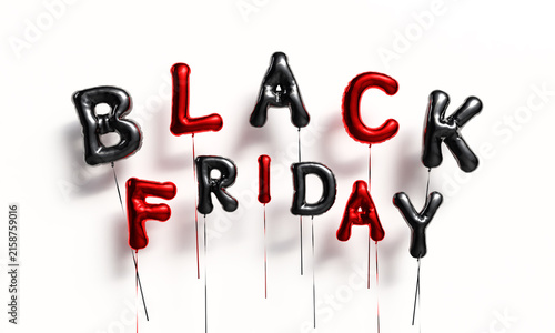 Black friday balloon text font red black color fly wing white isolate background special shopping black friday online november month offer advertisement black friday  event black friday fashion event