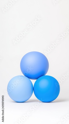 Abstract cool blue aesthetic objects isolated on white background for modern design.