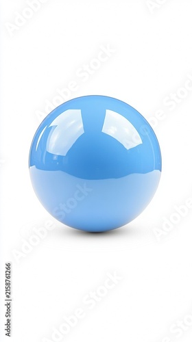 Cool blue decorative sphere isolated on white background in minimal style.