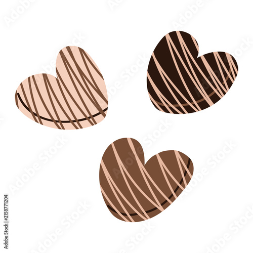 Chocolate candies in a simple flat style