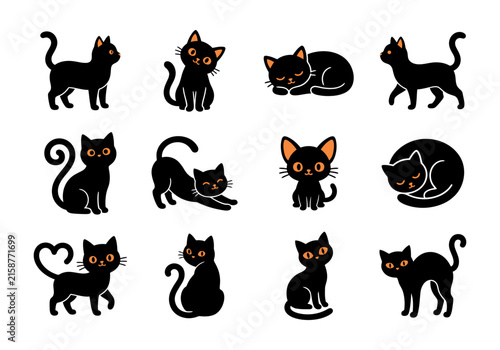 Картината върху платно A delightful collection of halloween pumpkin faces and buckets perfect for spook
